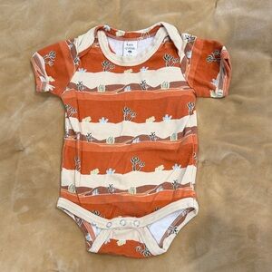 kate quinn Rust & Cream Desert Stripe Baby Bodysuit